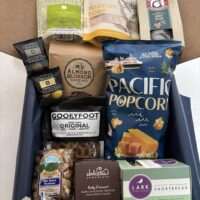 Holiday Munch Box - $100-contents-blue tissue-white box