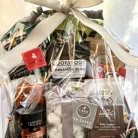 Holiday Nibbler Basket-$150: gift basket with lots of high quality sweet & savory snacks for many nibblers!