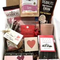 Valentine's Gift Box - with Valentine's chocolates, bath & relaxation products including an aromatherapy beeswax candle
