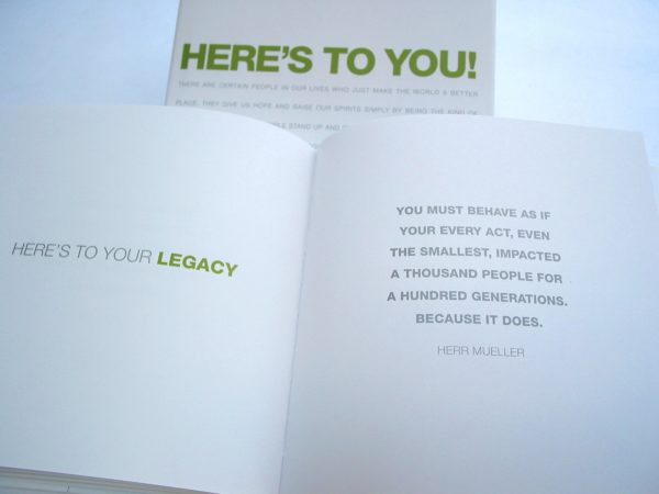 bumbleBdesign - Here's To You book - legacy quote, Administrative Professionals Gifts, Graduation Gifts, Seattle WA