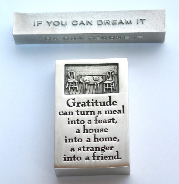 bumbleBdesign - paperweight boxes - gratitude paperweight (bottom) + achieve-dream-become paperweight