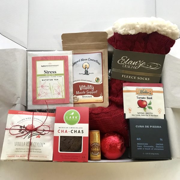Warm + Fuzzy Box - 2023-Valentines - red slipper socks
