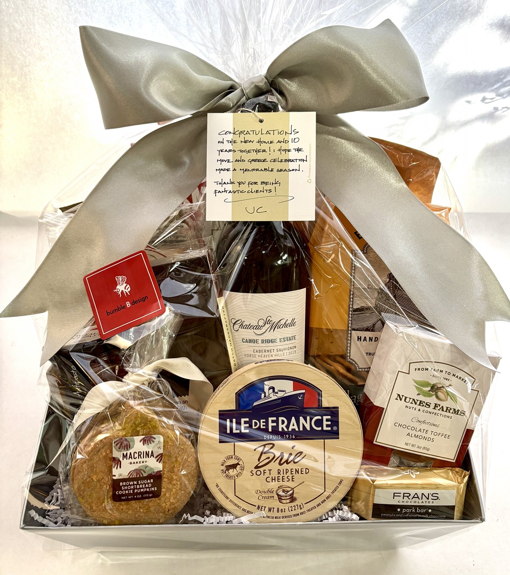 Wine Basket - $150- fall version- with sample personalized gift tag message