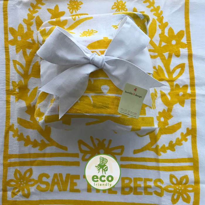 Bee Kitchen Towel, Handprinted Kitchen Towels, Handmade, Natural Cotton,  Choose Your Color, Honey Bees 